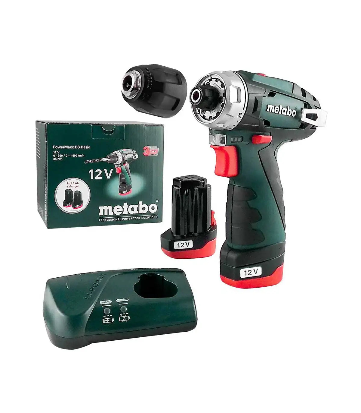 Metabo – Akumulatorska bušilica – odvijač u setu sa dvije baterije 2.0 Ah punjačem i koferom LC 12 by METABO Aku bušilice, odvijači i čekići