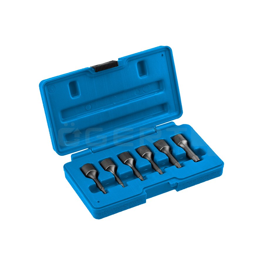 HOEGERT 6-dijelni set ključeva za vađenje polomljenih vijaka M2-M10 3/8″ HT8G402 - Hoegert - HT8G402 - Ručni alat > Razni