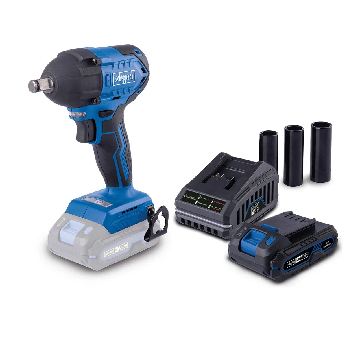 Scheppach SET aku udarni odvijač 370Nm 1/2” Brushless IXES BC-IW350-XSS2 - Scheppach - SET SS2 - Akumulatorski alati > Aku