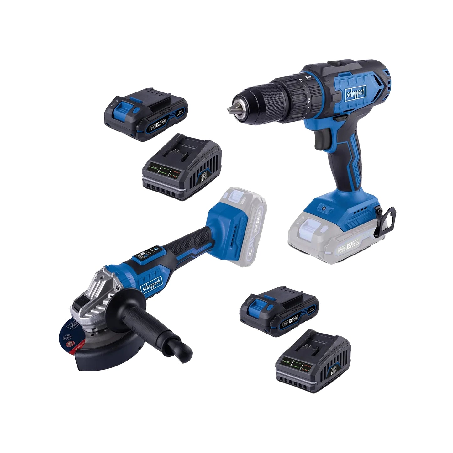Scheppach aku set ugaona brusilica i aku udarna bušilica Brushless IXES 3 - Scheppach - IXES 3 - Akumulatorski alati > Aku