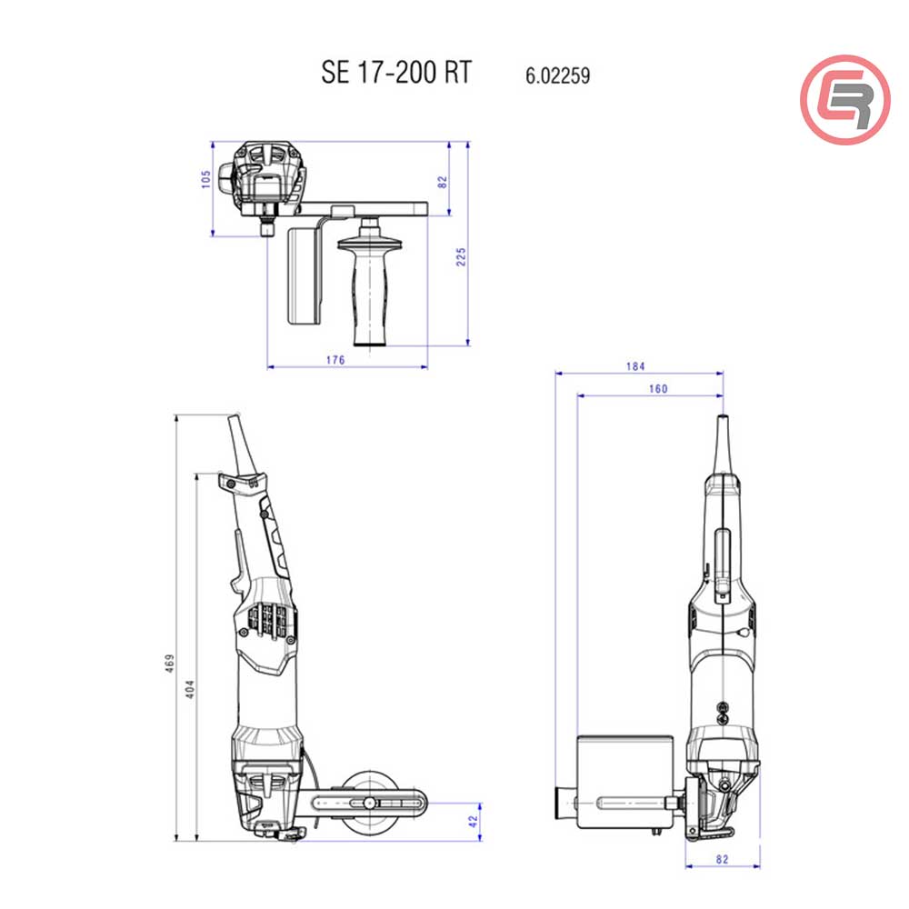 Metabo Brusilica – Satinirka SE 17-200 RT Set Rotaciona 100 – 200 mm / 1.700 W + metaBOX 185 XL – 602259500 by Metabo
