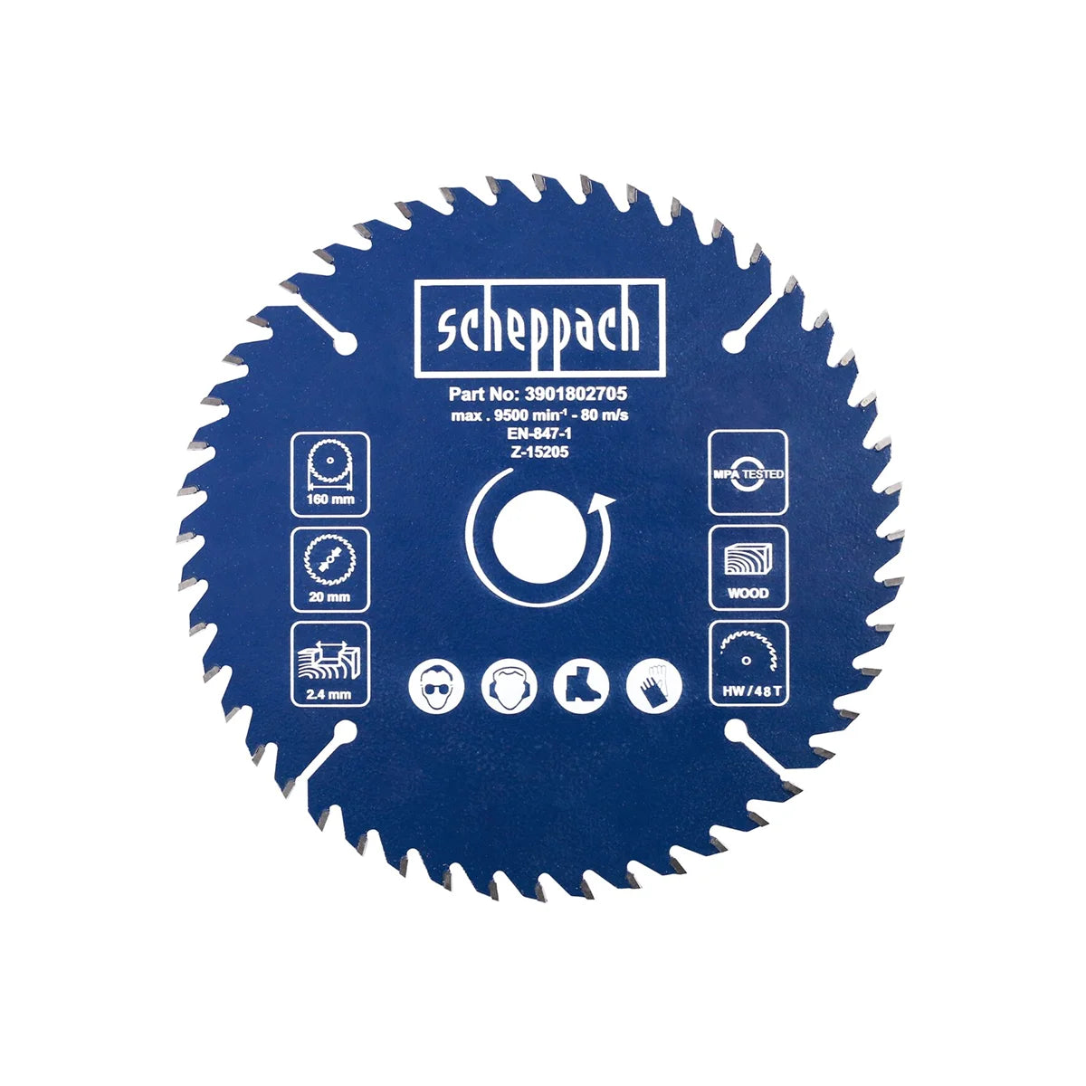 Scheppach HW list kružne pile 160 x 20 x 2.4 x 1.3 mm 48 z - Scheppach - 3901802705 - Pribor za elektro alate > Pribor za