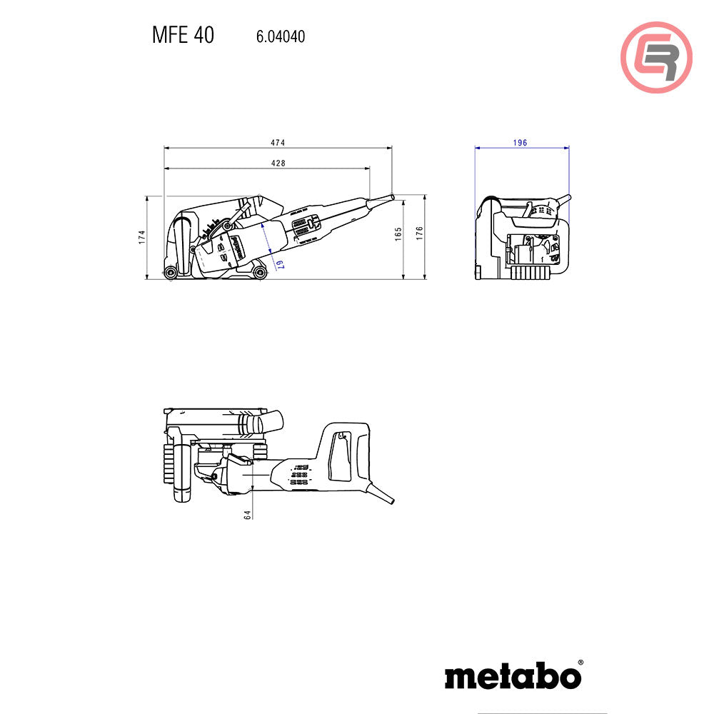Metabo Rezačica MFE 40 Za Zidne Utore 125 mm / 1.900 W + Dijamantne Ploče – 604040500 by Metabo 604040500 Alati Za Obradu