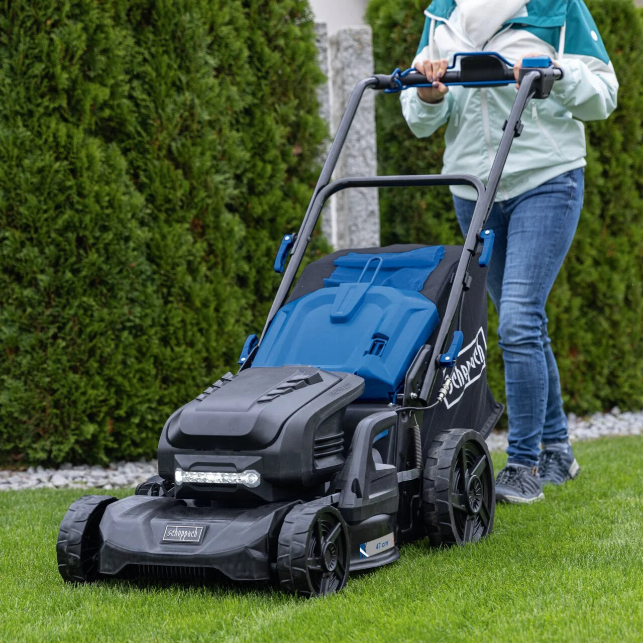 Scheppach samohodna aku kosačica kosilica Brushless IXES BC-MP470-X – SET XLx2 4x4Ah - Scheppach - BC-MP470-X - Vrt i
