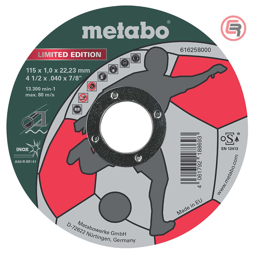 Metabo Rezna Ploča 115 x 1 x 22,2 mm Inox Limited Edition Soccer – 616258000 by Metabo 616258000 Pribor Za Brusilice