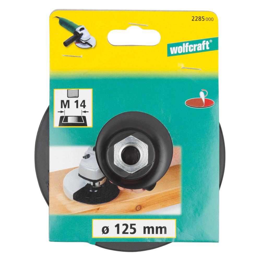 Wolfcraft Disk Gumeni Za Brusni Papir Čičak 125mm / M14 – 2285000 by Wolfcraft 2285000 Četke, Brusni Kolutovi, Diskovi Za
