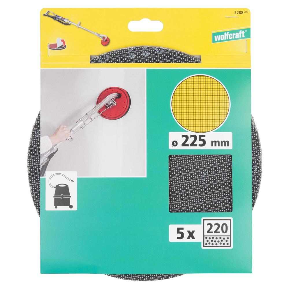 Wolfcraft Brusna Mrežica Za Gips Ploče K220 / 225 mm / 5 kom – 2288000 by Wolfcraft 2288000 Brusni Papir i Brusne Trake