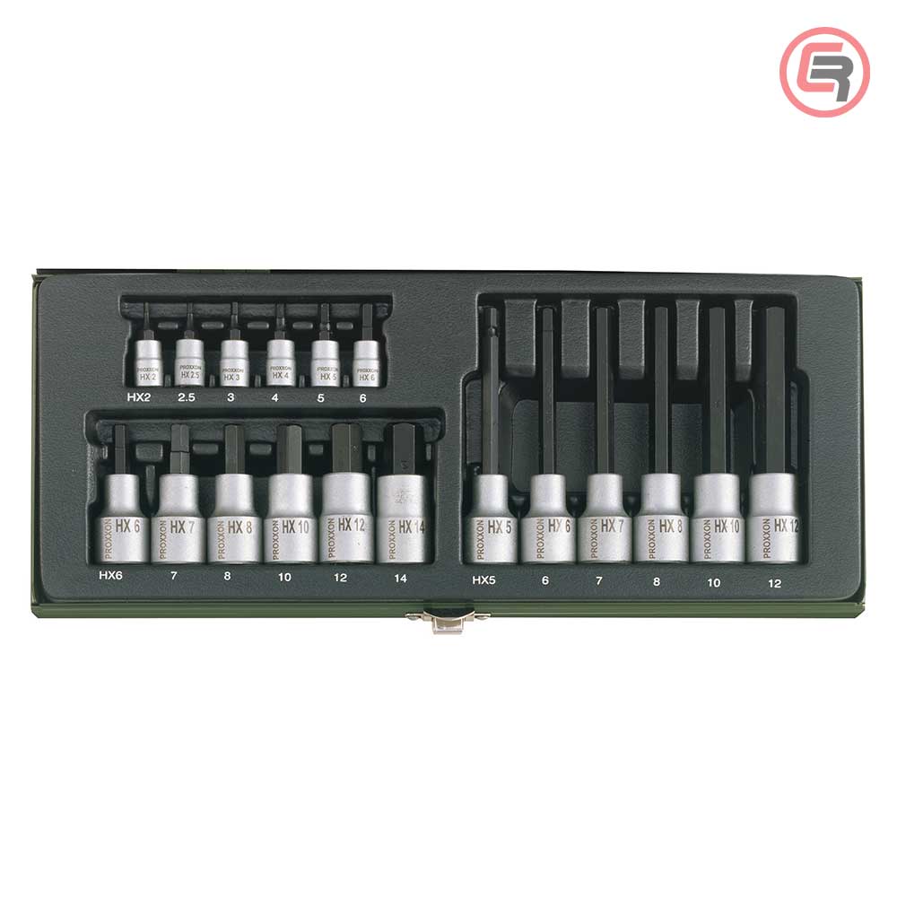 Proxxon Garnitura Nasadnih Imbus Ključeva 1/4″+1/2″, 2-14mm / 18 dijelna – 23100 by Proxxon 23100 Garniture / Setovi Alata