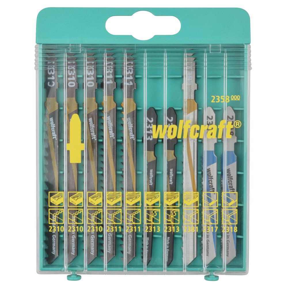 Wolfcraft Ubodne Pilice Za Drvo, Metal i PVC, T-Prihvat, PVC Kutija / 10 kom – 2358000 by Wolfcraft 2358000 Pribor Za