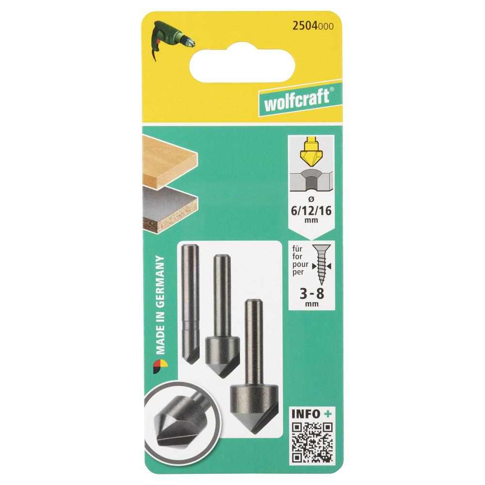 Wolfcraft Upuštač WS Set fi 6, 12, 16 mm Prihvat 6 mm / 3 dijelni – 2504000 by Wolfcraft 2504000 Krune, Glodala - detalj 3