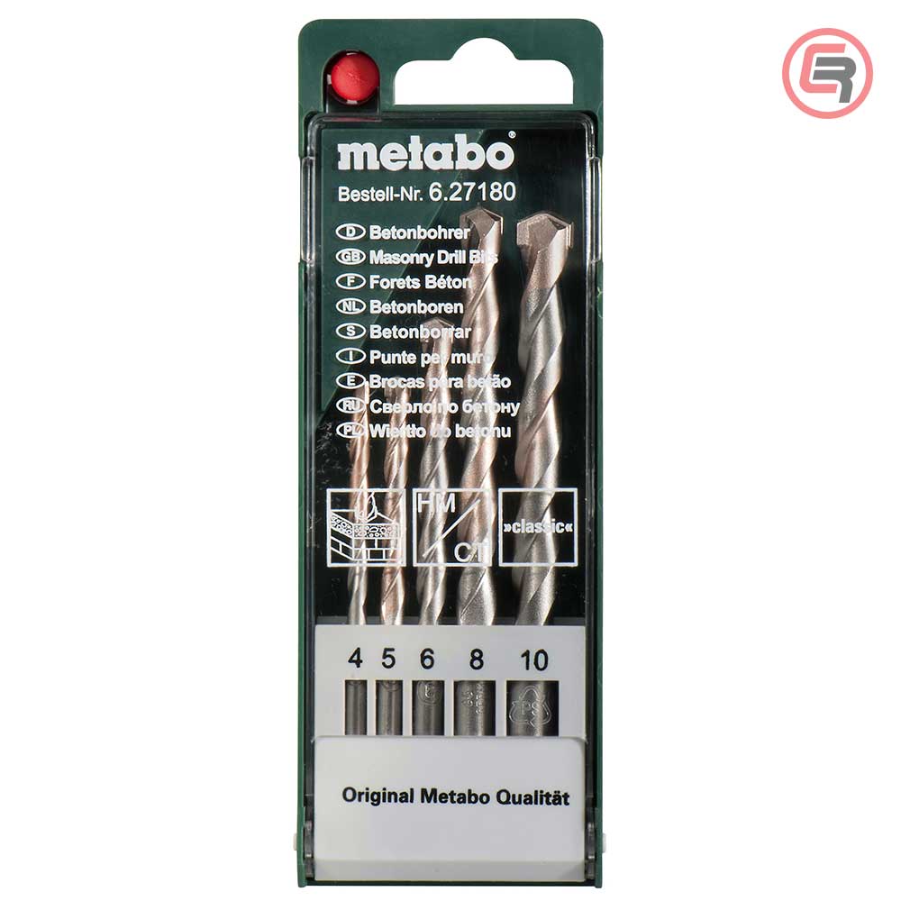 Metabo Garnitura Svrdala Za Beton Classic, 4 – 10 mm / 5 dijelna U PVC Kutiji – 627180000 by Metabo 627180000 Garniture /