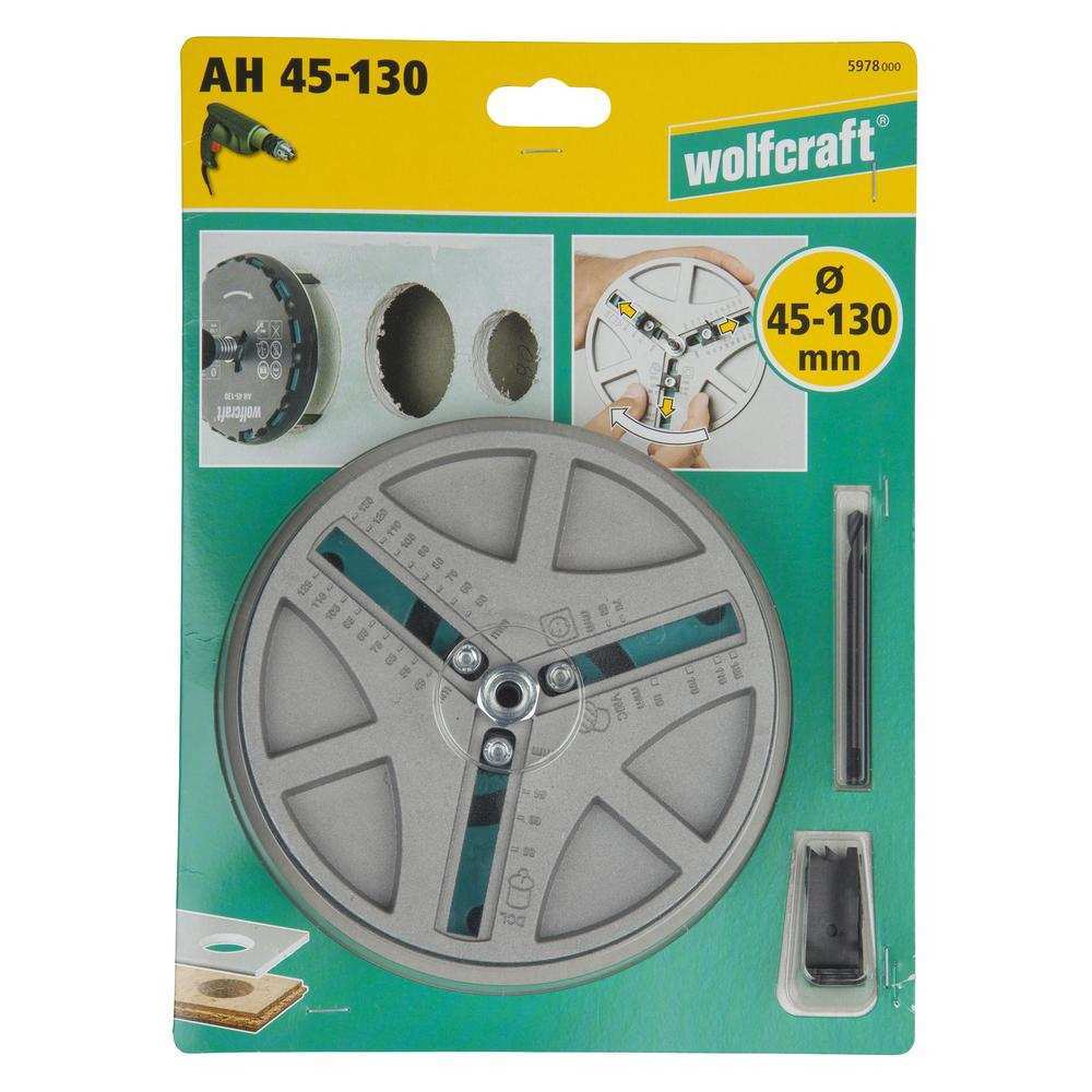 Wolfcraft Podesiva Krunska Pila Za Meko Drvo i Rigips fi 45 – 130 mm – 5978000 by Wolfcraft 5978000 Krune, Glodala - detalj