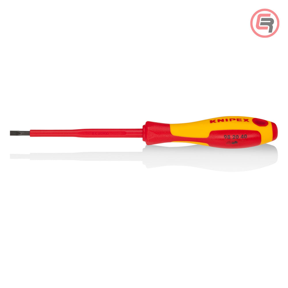Knipex Odvijač Plosnati VDE 4,0 x 100 / 202 mm 1000V – 98 20 40 by Knipex 98 20 40 Izolovani Alat VDE 1000V