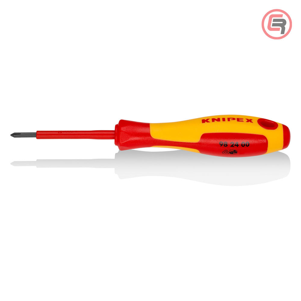 Knipex Odvijač Križni VDE PH0 x 60 / 162 mm 1000V – 98 24 00 by Knipex 98 24 00 Izolovani Alat VDE 1000V