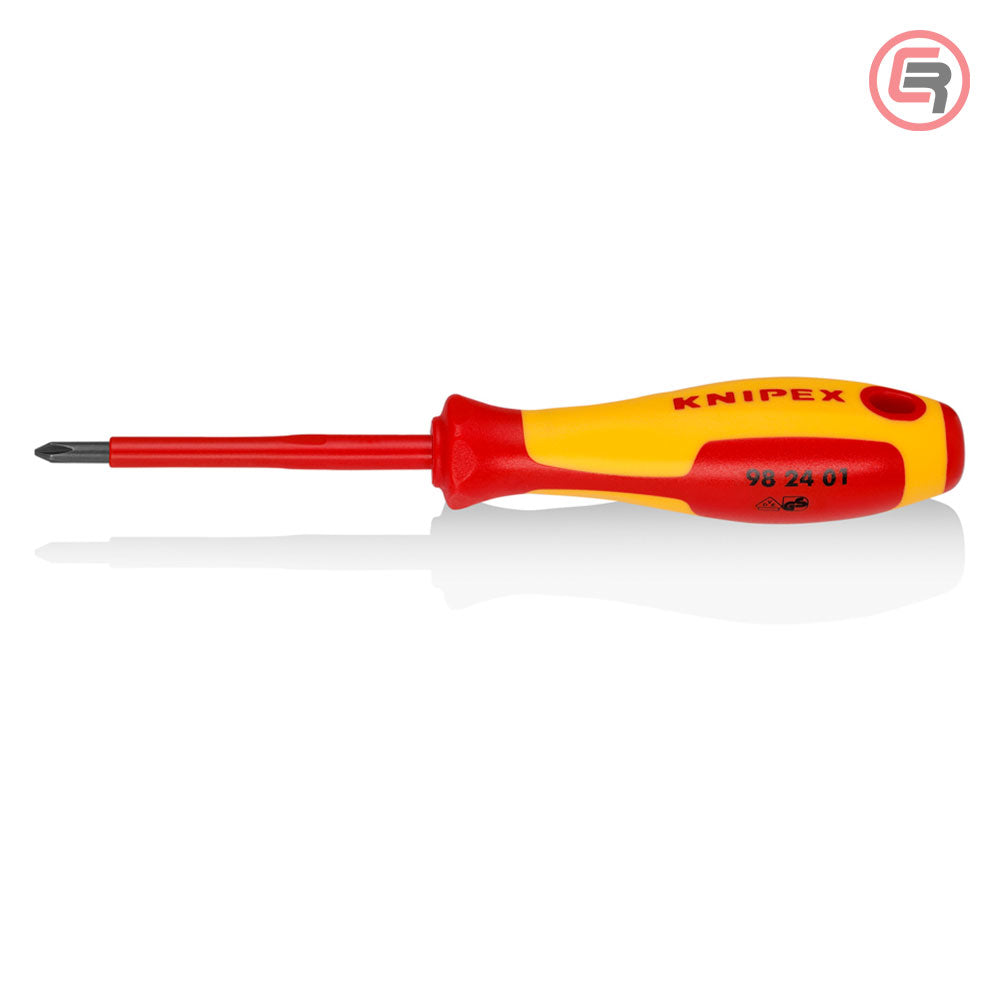 Knipex Odvijač Križni VDE PH1 x 80 / 187 mm 1000V – 98 24 01 by Knipex 98 24 01 Izolovani Alat VDE 1000V