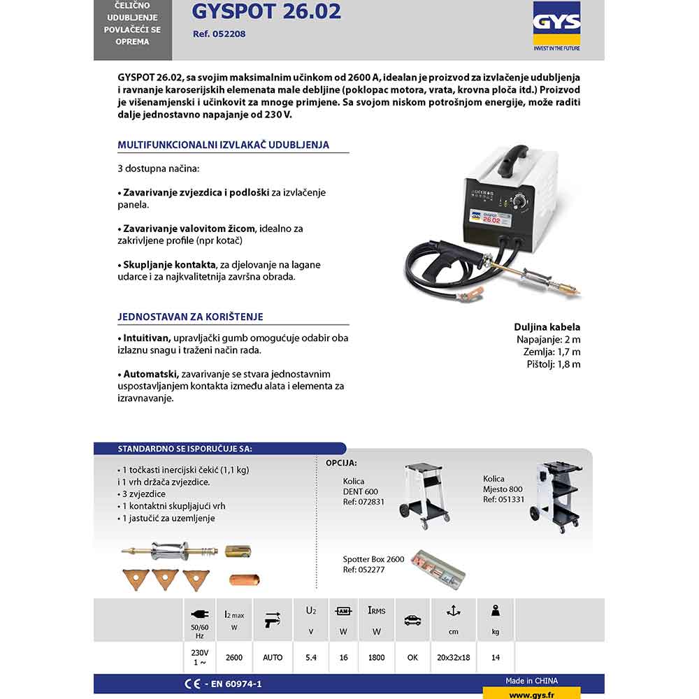 Gys Spoter GYSPOT 26.02 230 V / 2600 A – 052208 by Gys 052208 Spoteri - detalj 2