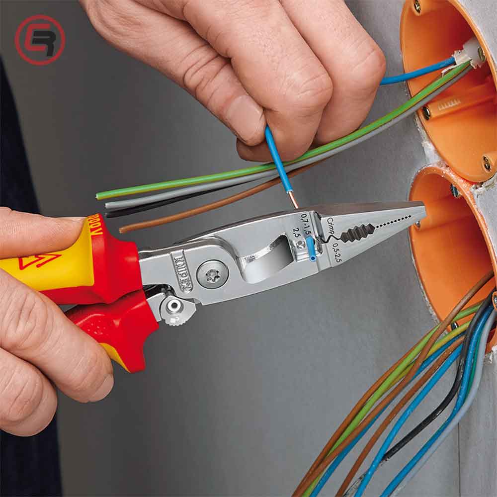 Knipex Kliješta Elektroinstalacijska Multifunkcionalna 200mm Sa Kočnicom 1000V – 13 96 200 by Knipex 13 96 200 Izolovani