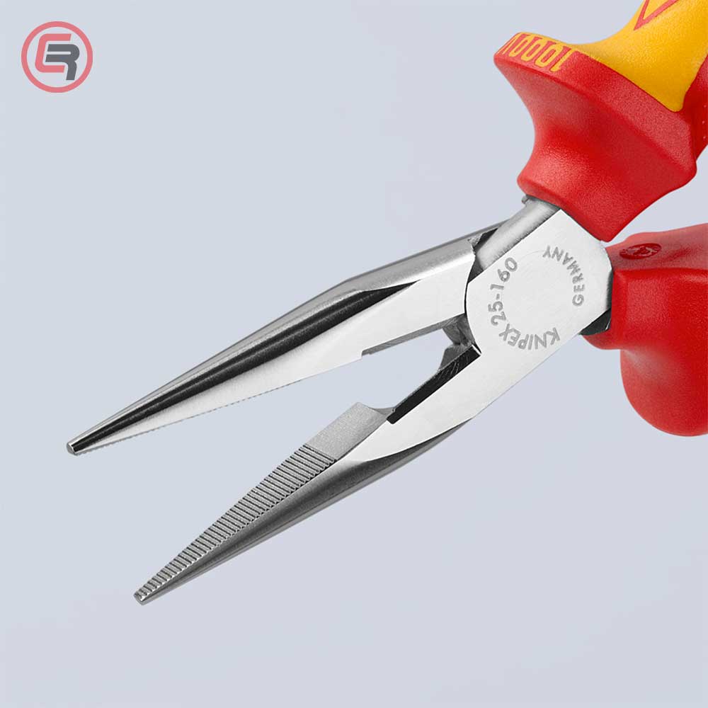 Knipex Kliješta Poluokrugla Špicasta Ravna 160mm 1000V – 25 06 160 by Knipex 25 06 160 Izolovani Alat VDE 1000V - detalj 4