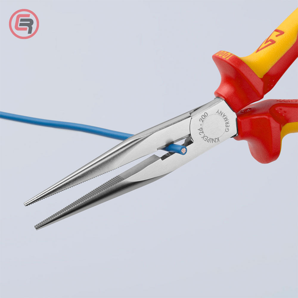 Knipex Kliješta Poluokrugla Špicasta Ravna 200mm 1000V – 26 16 200 by Knipex 26 16 200 Izolovani Alat VDE 1000V - detalj 4