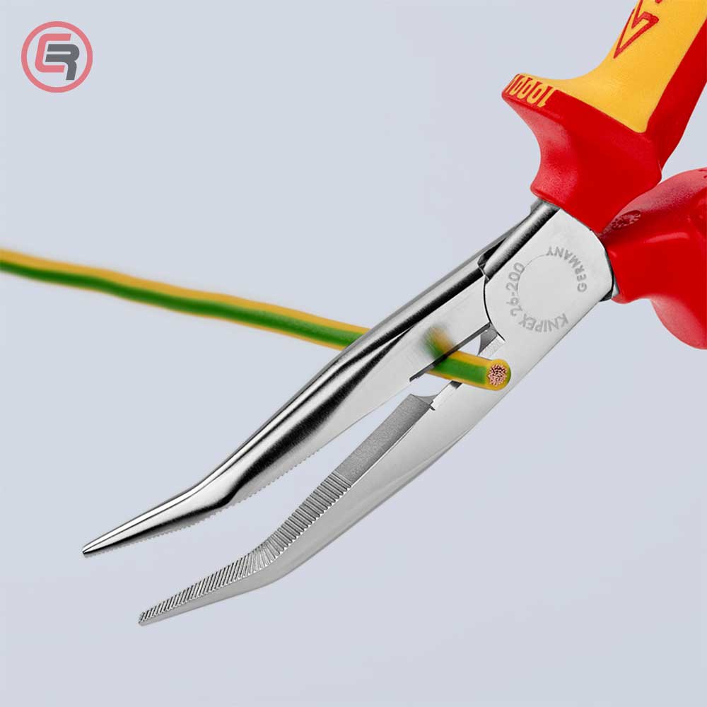 Knipex Kliješta Poluokrugla Špicasta Kriva 200mm 1000V – 26 26 200 by Knipex 26 26 200 Izolovani Alat VDE 1000V - detalj 4