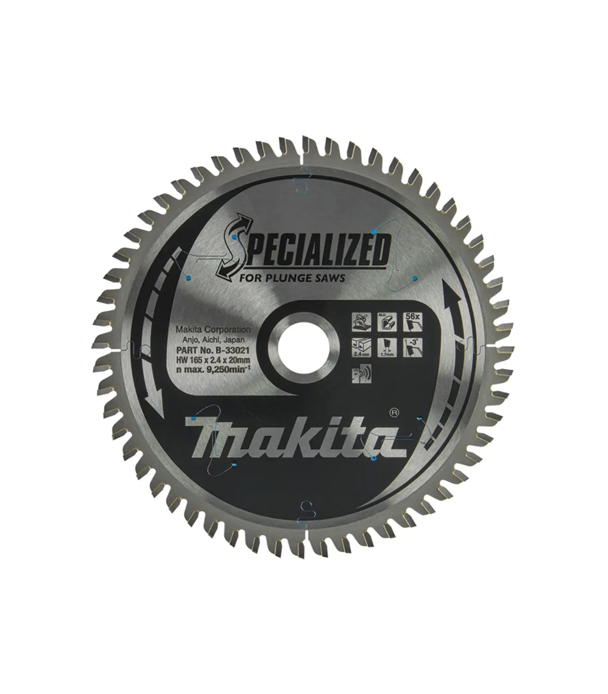 Makita – TCT Specialized list kružne pile za uranjanje za aluminijum 165 mm, 165x20x1,7 mm 56Z B-33021 by Makita Pribor za pile i cirkulare