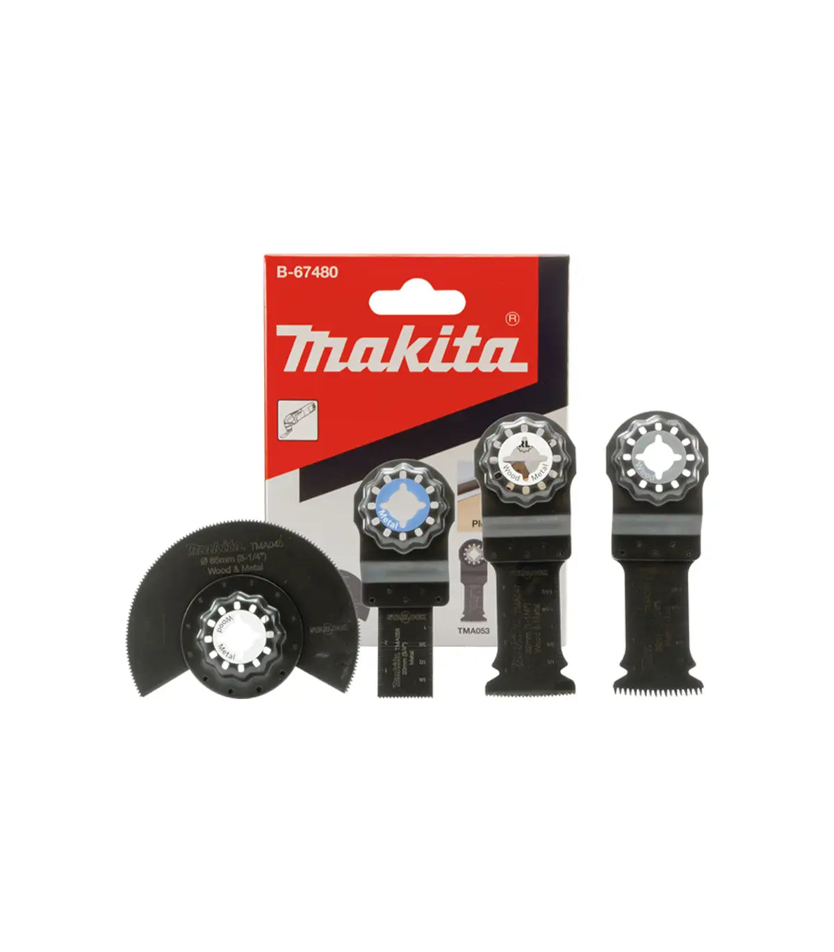 Makita – Set pribora za multifunkcijski alat 4-djelni B-67480 – komplet oštrica za uranjanje za DTM50, DTM51, DTM52, TM30D, TM3000C, TM3010C, M9800 by Makita Pribor za multifunkcijski alat