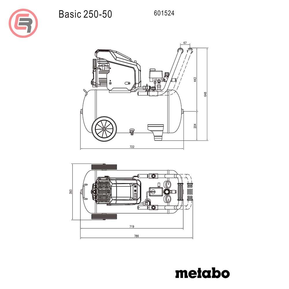 Metabo Kompresor Klipni BASIC 250-50 / 50 litara – 601524000 by Metabo 601524000 Kompresori - detalj 4