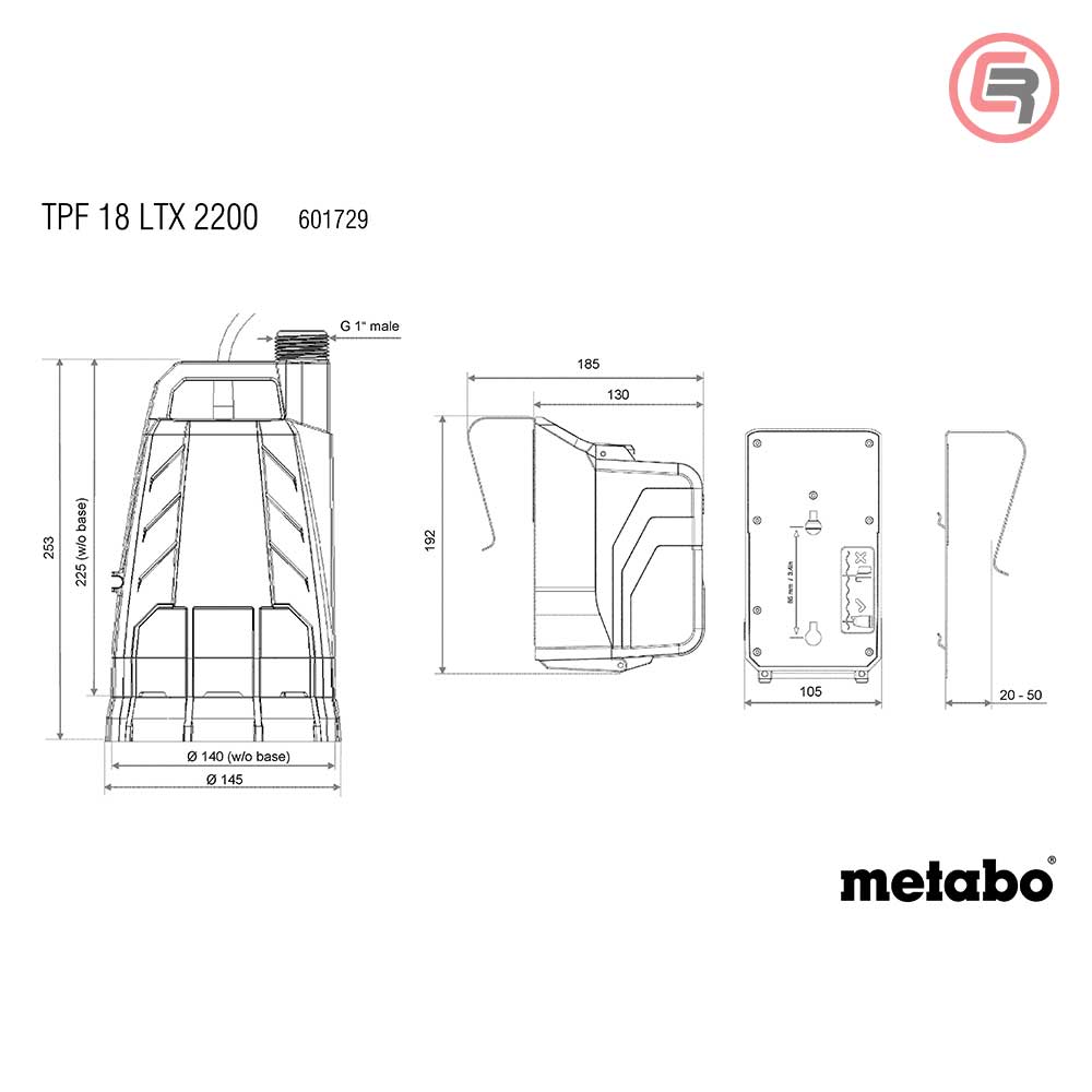 Metabo Pumpa Za Vodu Potopna Aku TPF 18 LTX 2200 + Adapter Za Bure / 18 V (bez baterija i punjača) – 601729850 by Metabo