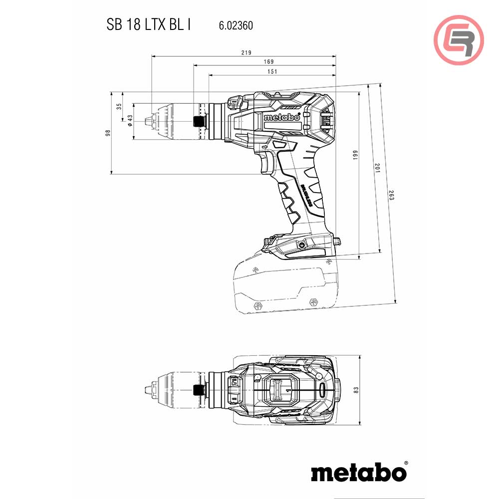 Metabo Bušilica-Odvijač Aku Udarna SB 18 LTX BL I / 18 V (bez baterije i punjača) – 602360850 by Metabo 602360850 Aku