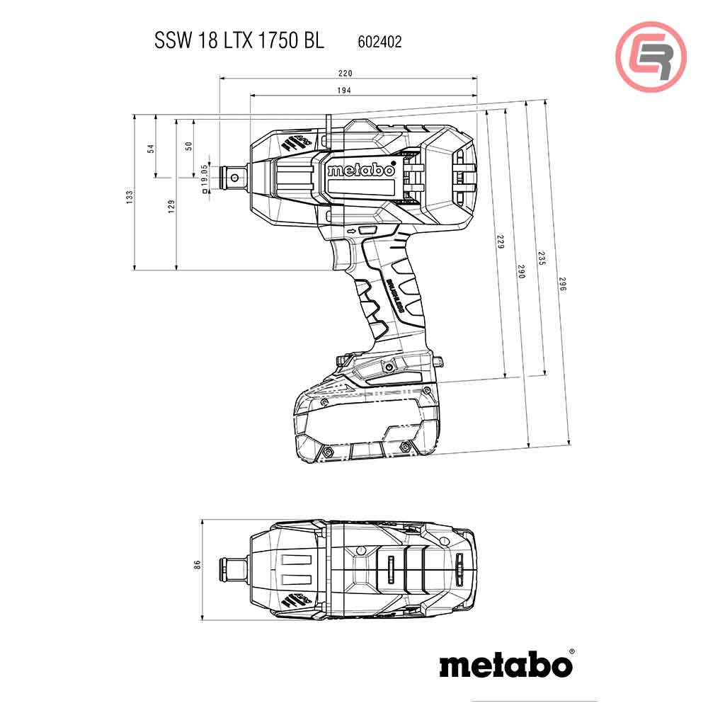 Metabo Odvijač Udarni Aku SSW 18 LTX 1750 BL – 3/4″ (bez baterije i punjača) – 602402850 by Metabo 602402850 Aku Odvijači