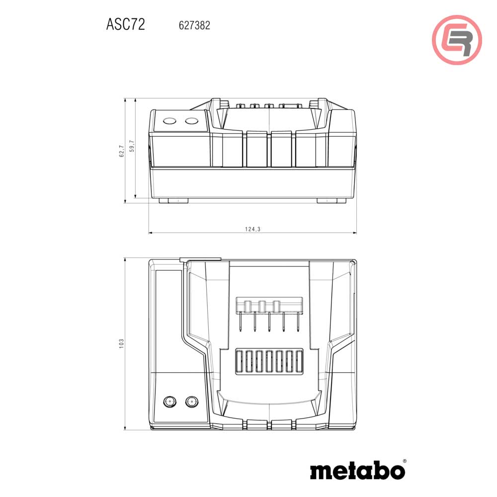 Metabo Punjač Za Baterije ASC 72 / 12 – 18 V / Air Cooled EU – 627382000 by Metabo 627382000 Baterije i Punjači - detalj 5