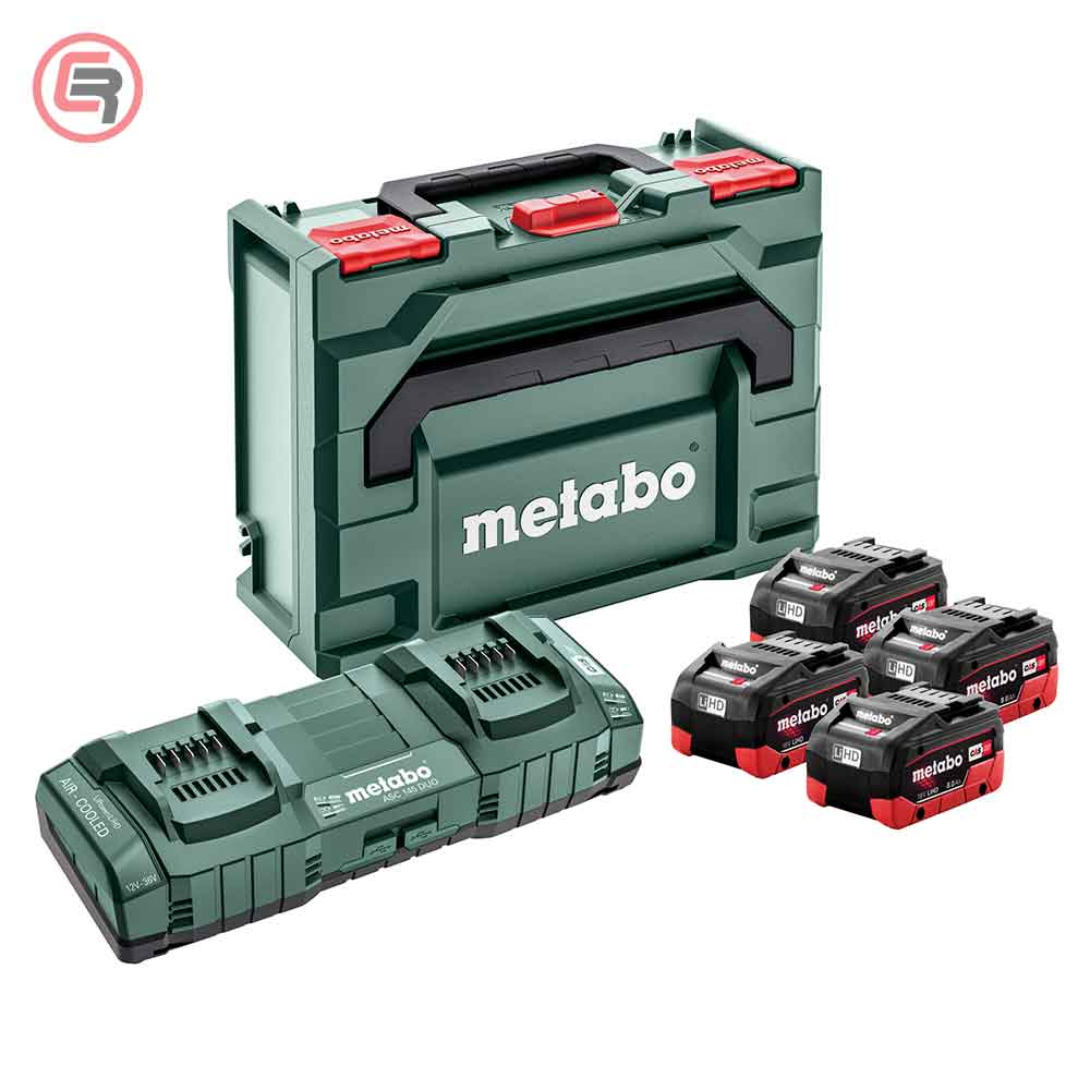 Metabo Basic Set Baterija 18 V / 4 × 8.0 Ah LiHD + Brzi Punjač ASC 145 DUO + metaBOX 145 – 685135000 by Metabo 685135000