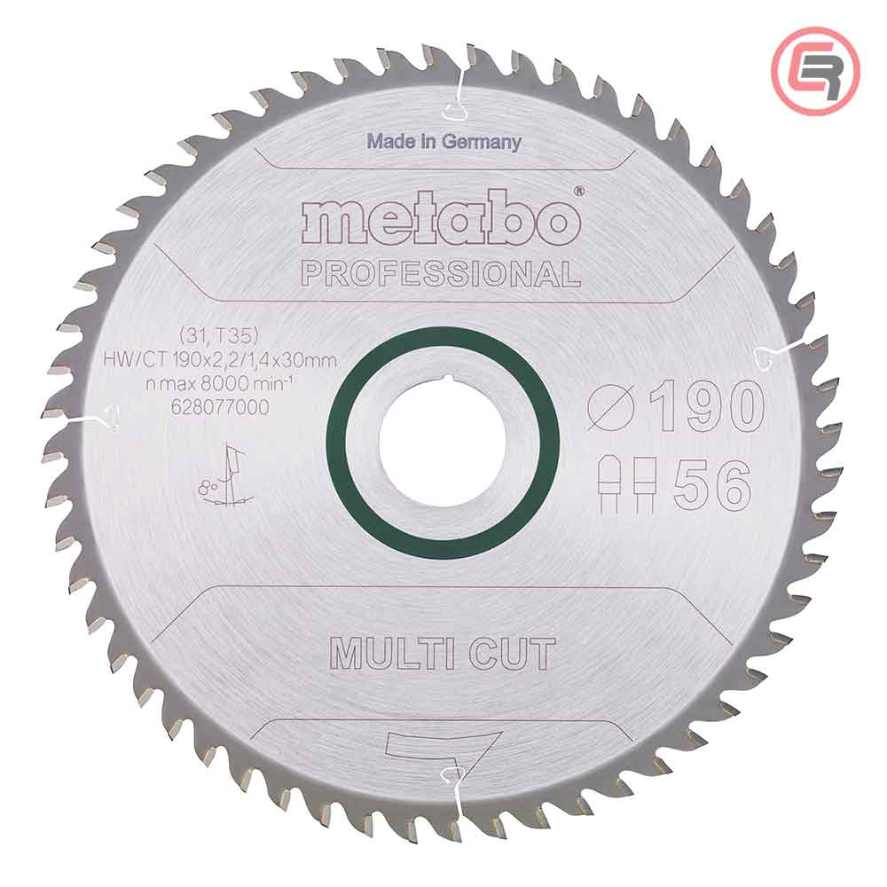 Metabo List Kružne Pile 190 x 2,2 / 1,4 x 30 / Z = 56 Multi Cut Professional – 628077000 by Metabo 628077000 Listovi Pila