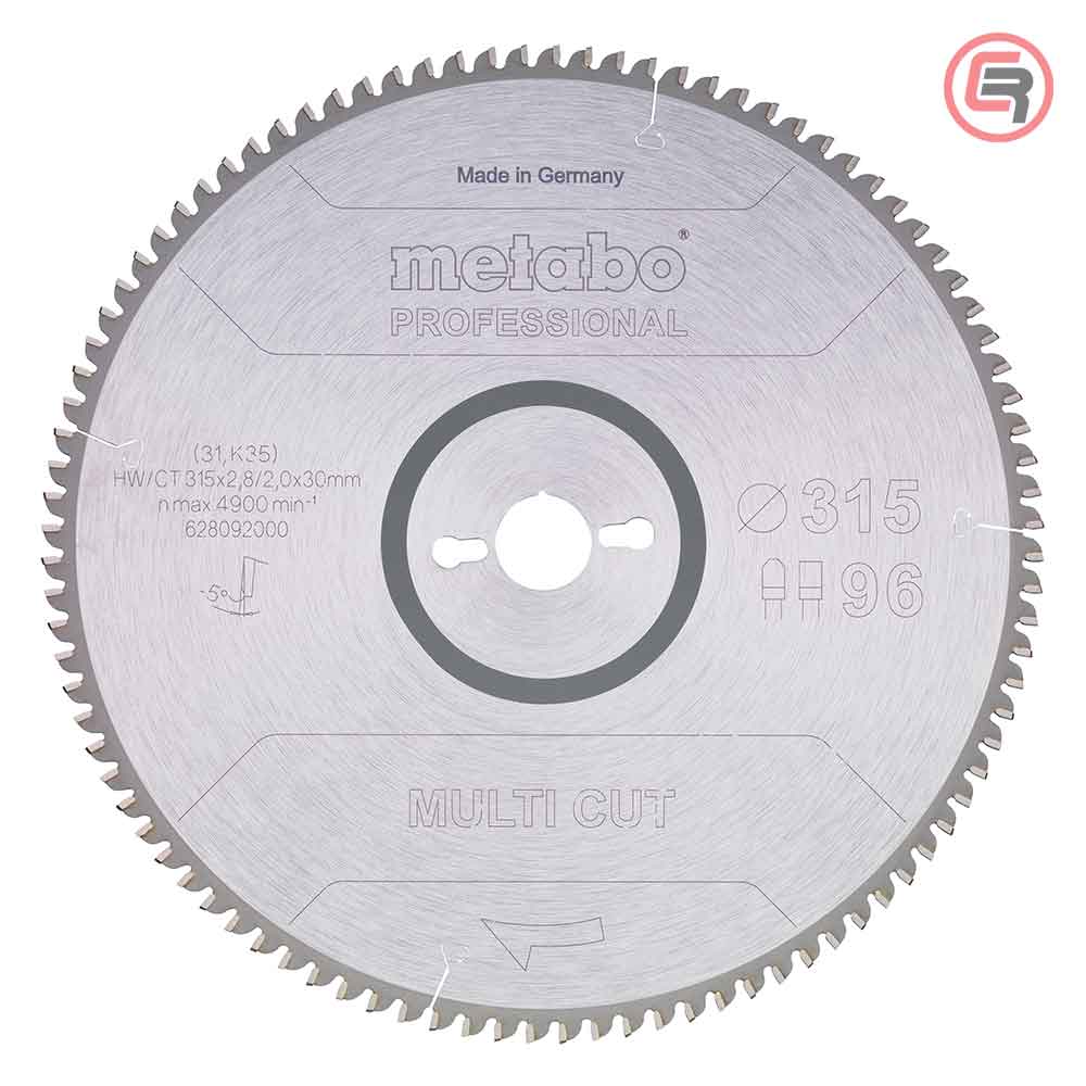 Metabo List Kružne Pile 315 x 2,8 / 2,0 x 30 / Z = 96 Multi Cut Professional – 628092000 by Metabo 628092000 Listovi Pila