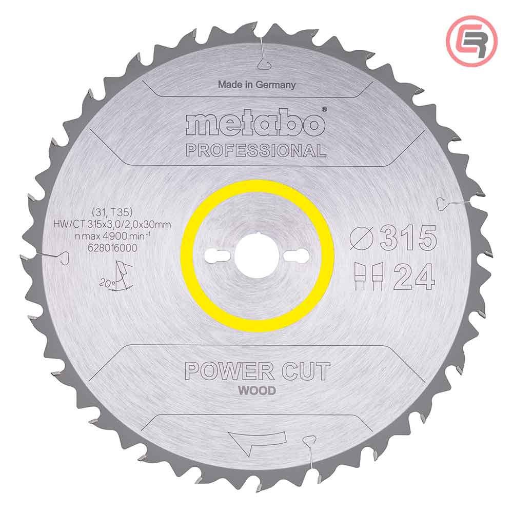 Metabo List Kružne Pile 315 × 3,0 / 2,0 × 30 / Z = 24 Power Cut Wood Professional – 628016000 by Metabo 628016000 Listovi