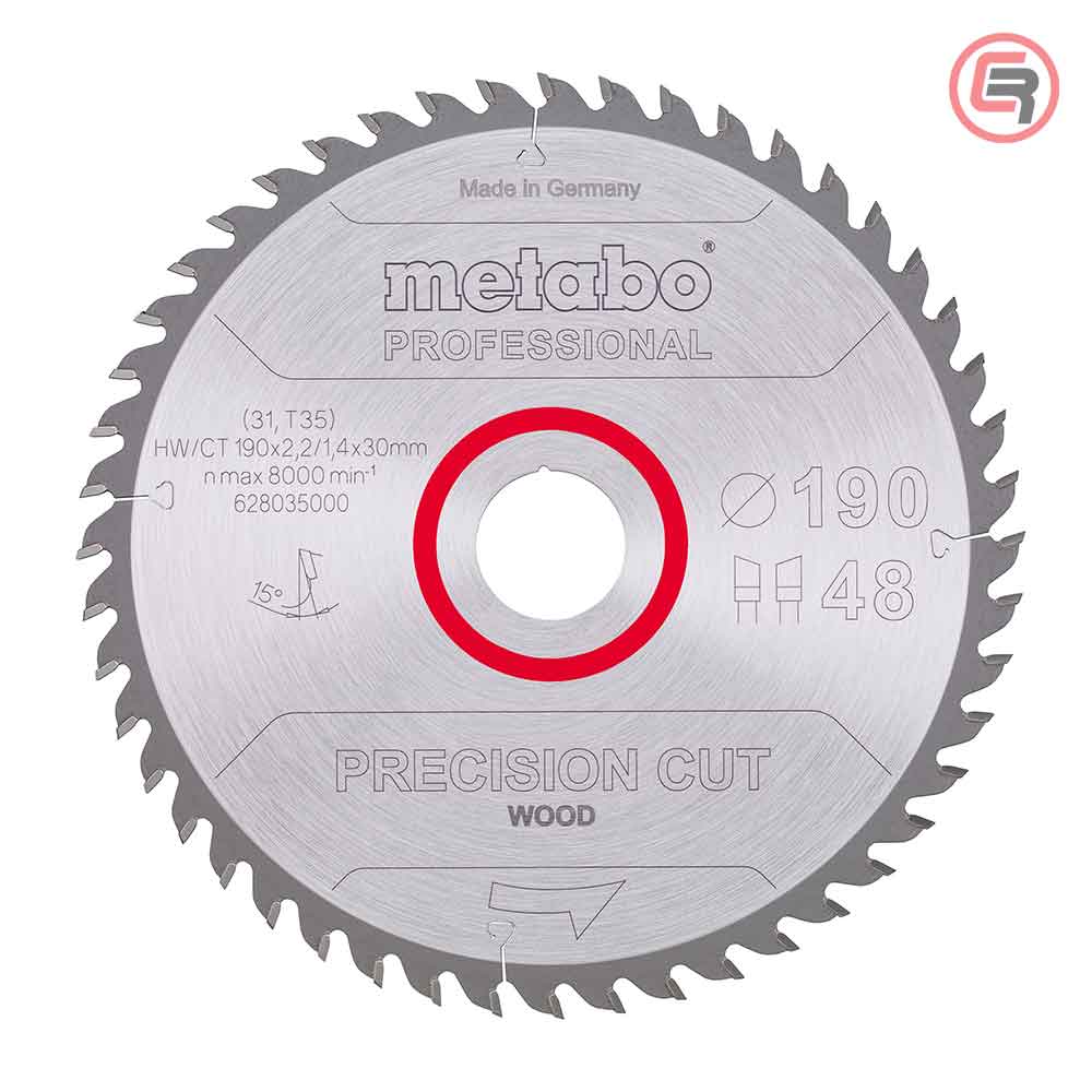 Metabo List Kružne Pile 190 x 2,2 / 1,4 x 30 / Z = 48 Precision Cut Wood Professional – 628035000 by Metabo 628035000