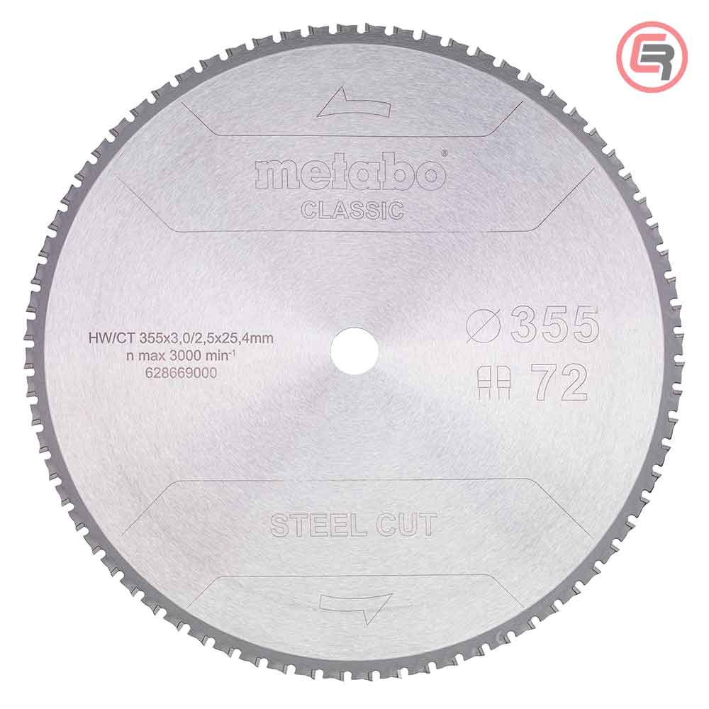 Metabo List Kružne Pile Za Metal 355 x 3,0 / 2,5 x 25,4 / Z = 72 Steel Cut Classic – 628669000 by Metabo 628669000 Listovi
