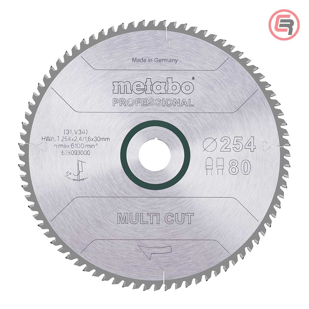 Metabo List Kružne Pile 254 x 2,4 / 1,6 x 30 / Z = 80 Multi Cut Professional – 628093000 by Metabo 628093000 Listovi Pila
