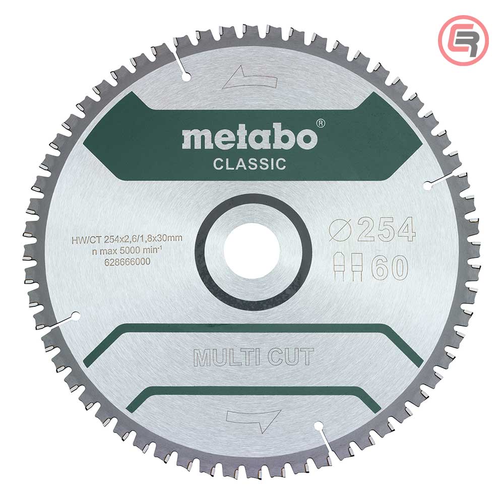 Metabo List Kružne Pile 254 × 2,6 / 1,8 × 30 / Z = 60 Multi Cut Classic – 628285000 by Metabo 628285000 Listovi Pila