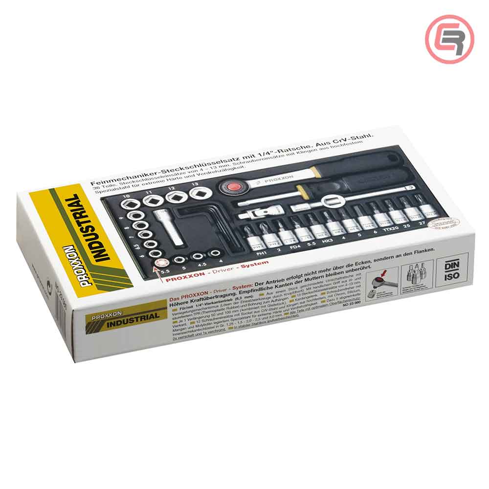 Proxxon Garnitura Nasadnih Ključeva 1/4” 4-13mm / 36 dijelna – 23080 by Proxxon 23080 Garniture / Setovi Alata - detalj 3