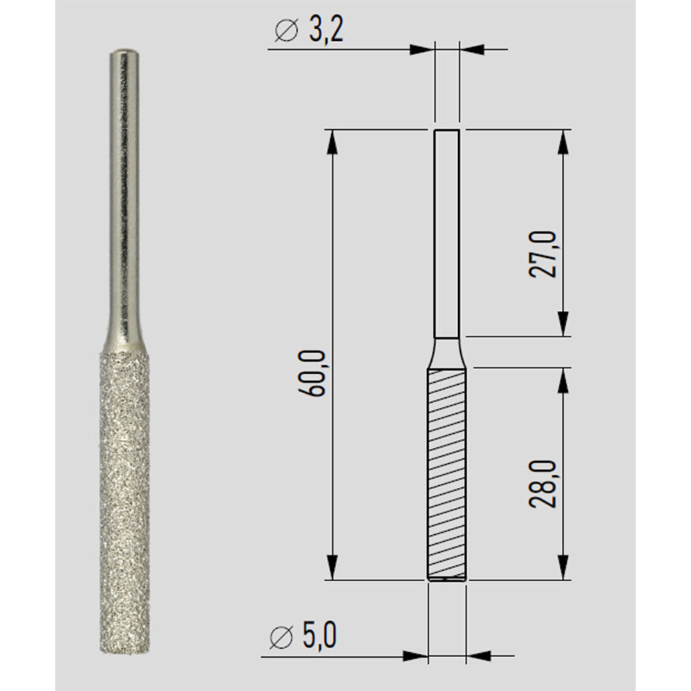 Proxxon Štift Brusni Dijamant 5,0 mm Cilindrični / 2 kom – 28246 by Proxxon 28246 Pribor Za Mikro / Modelarski Alat