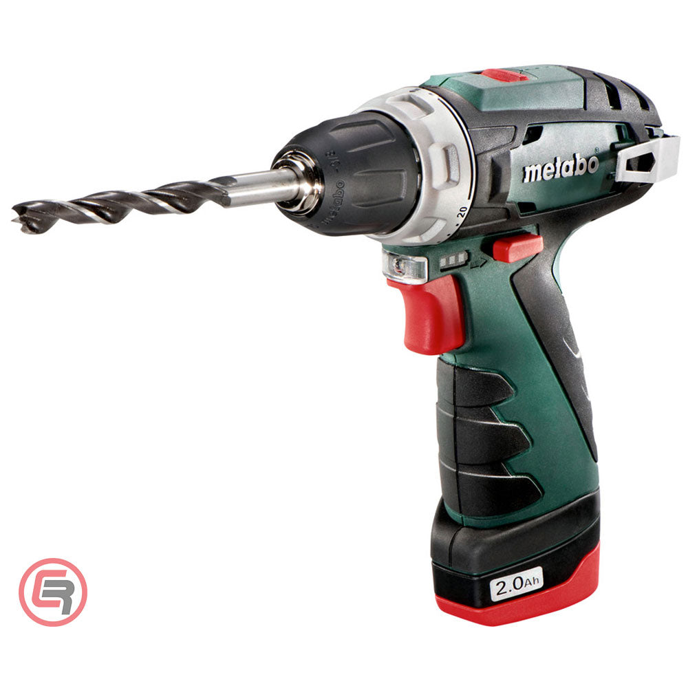 Metabo Bušilica-Odvijač Aku PowerMaxx BS Basic 12V 2xAKU (2,0Ah) LC 24 + Kofer – 600984500 by Metabo 600984500 Aku Bušilice
