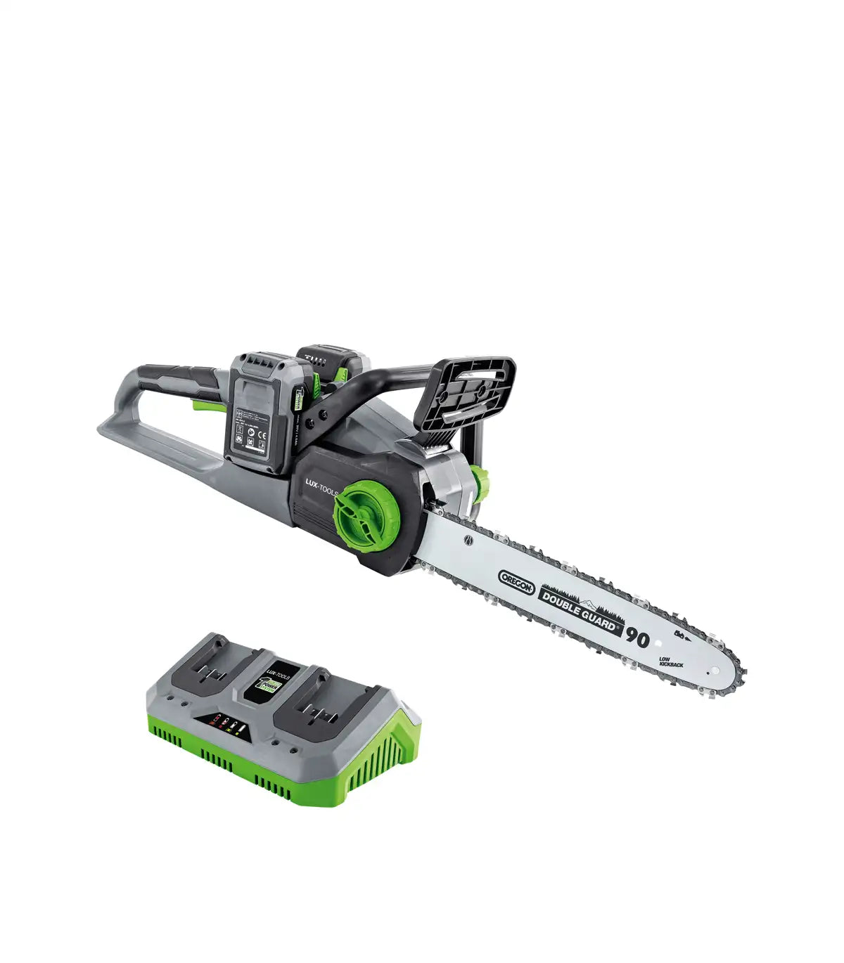 Lux Tools – Akumulatorska lančana pila set 1 PowerSystem 2 x 20 V / 43 Lančane pile za drvo (motorke)