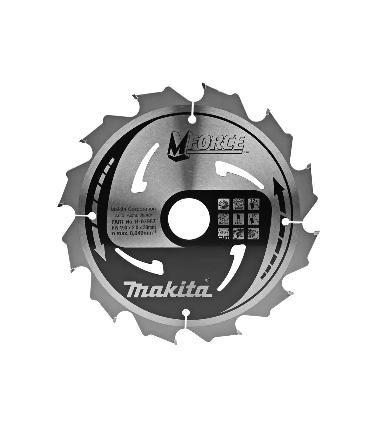 Makita – List / ploča za pilu M-Force 190×30 12Z (za drvo) B-31974 by Makita Pribor za pile i cirkulare