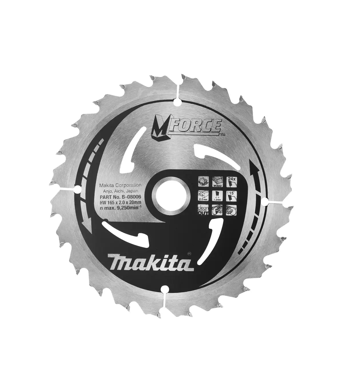 Makita – List za pilu M-force 165×20 24Z B-32007 by Makita Pribor za pile i cirkulare