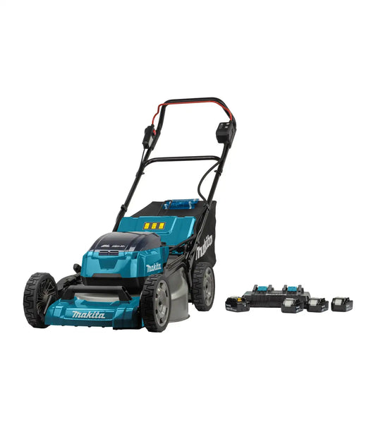 Makita – Akumulatorska kosilica 4u1 18+18V DLM530PT4 SET 4x baterija 18 V 5.0 Ah i dupli punjač Kosilice za travu