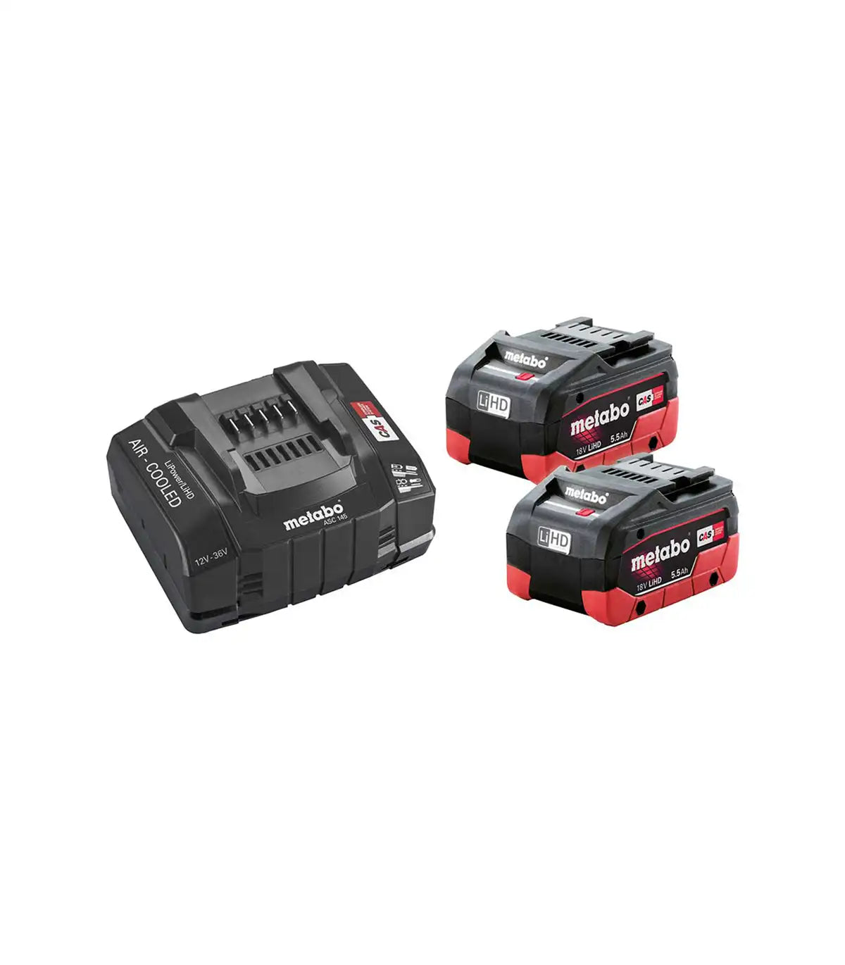 Metabo – Set Baterija SE 18 V / 2×5.5 Ah LiHD + Brzi Punjač ASC 145 by METABO Baterije i punjači