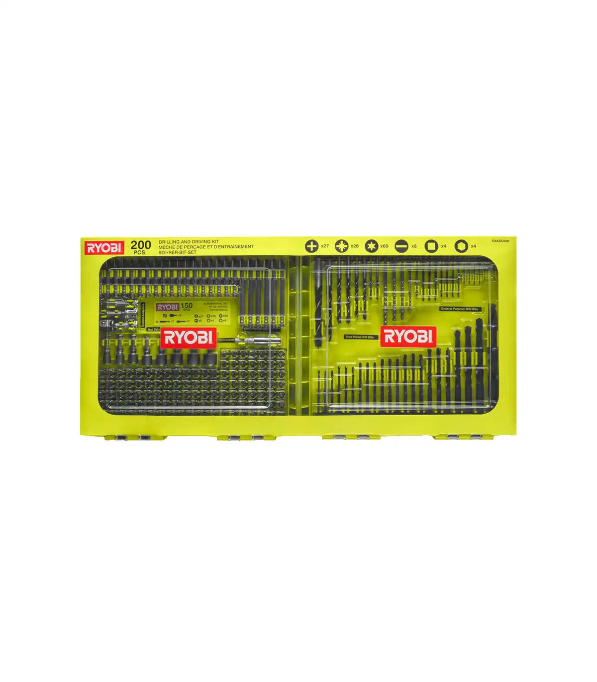 Ryobi – 200 – dijelni set burgija i bitova RAKDD200 by RYOBI Setovi alata