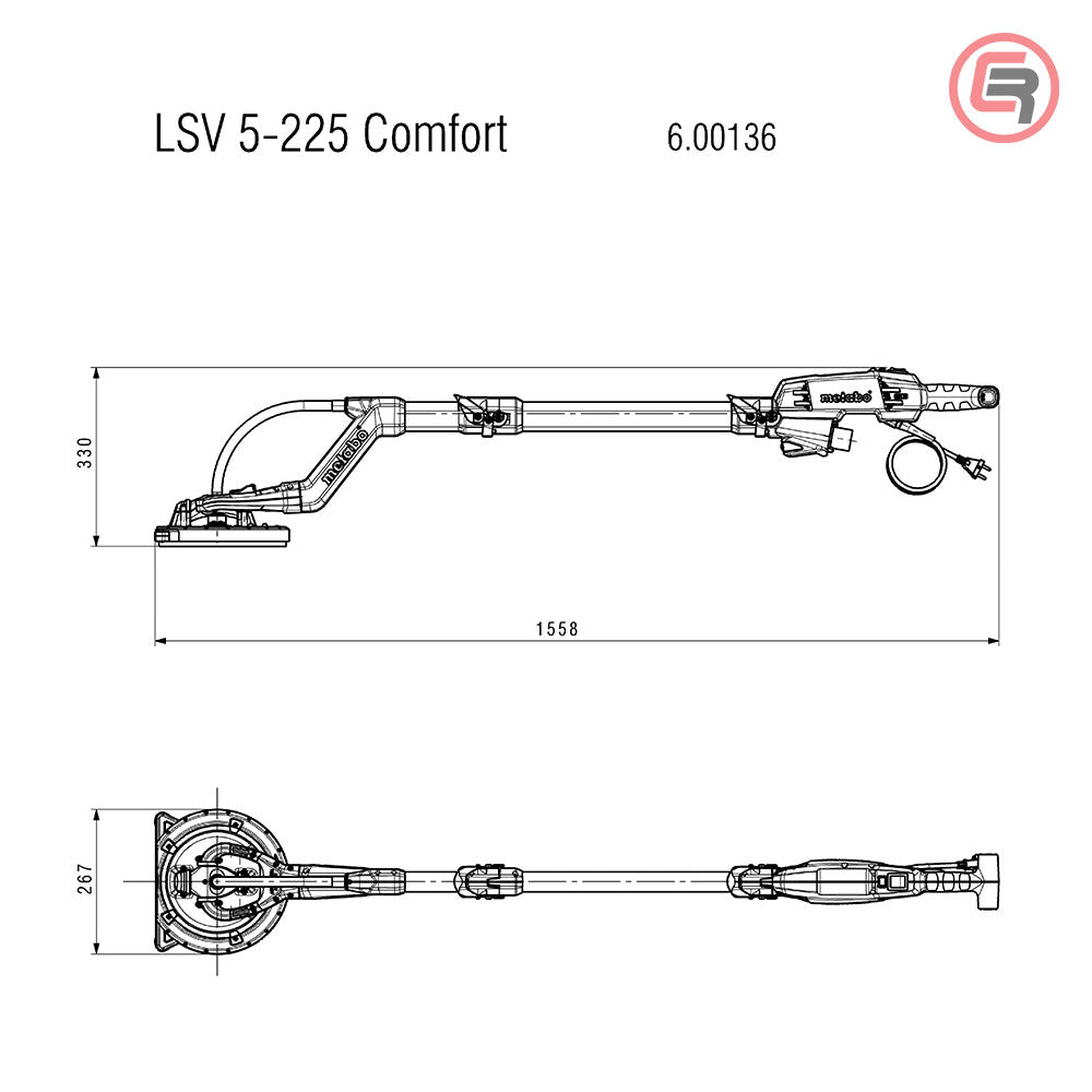 Metabo Brusilica LSV 5-225 Comfort Sa Dugim Vratom Žirafa 500 W – 600136000 by Metabo 600136000 Alati Za Obradu Betona
