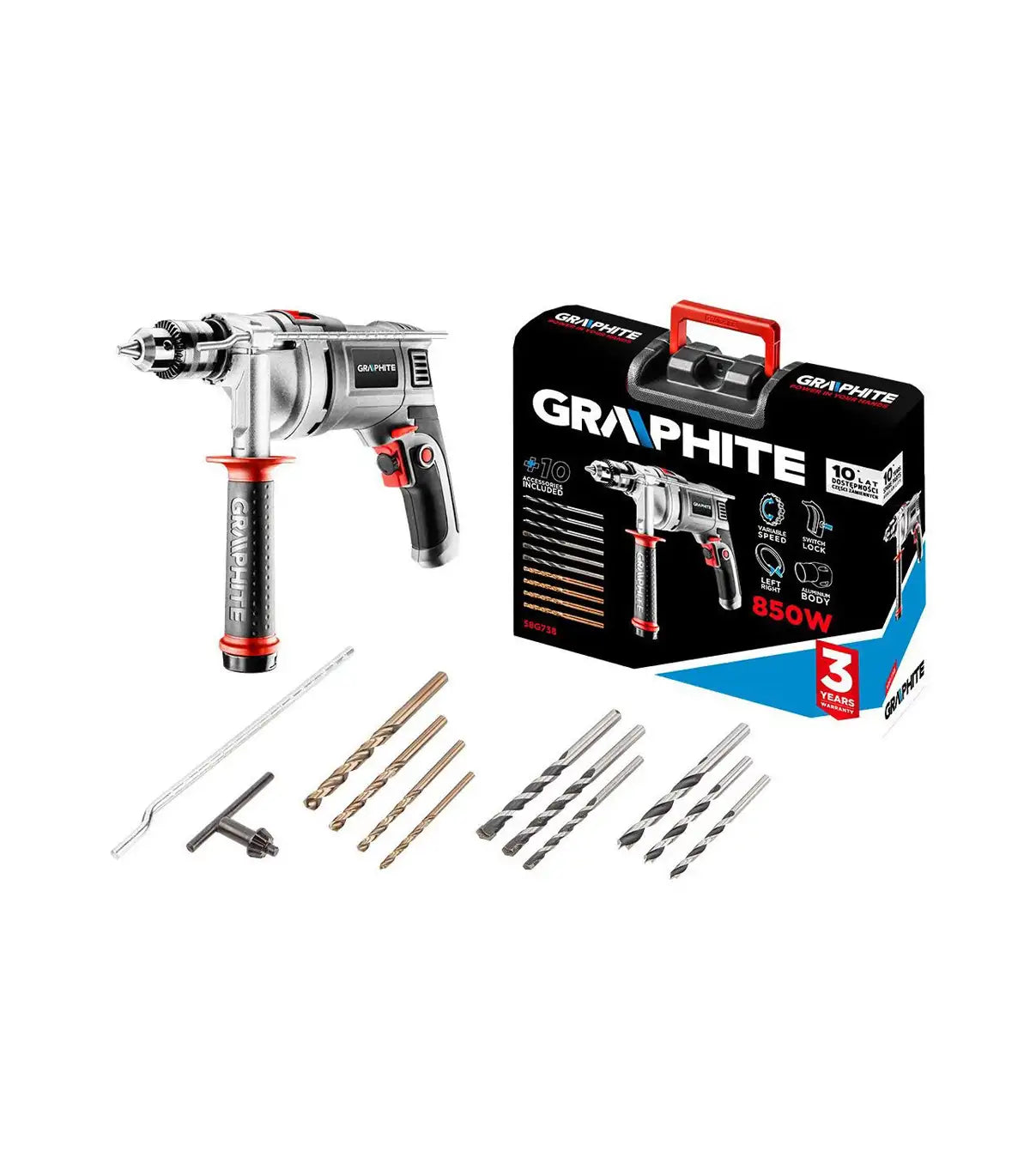 Graphite – Udarna bušilica 58G738 850W by Graphite Električne bušilice i čekići